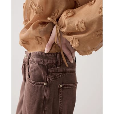 Summum 4s2914-12401 713 baggy loose pant rugged cotton twill coffee