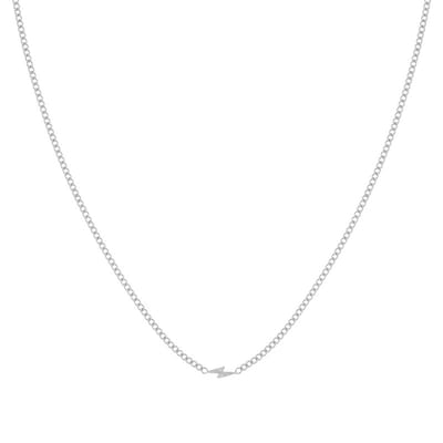 Essentialistics - Ketting gevlamd bliksemschicht - Volwassenen - Zilverkleur - Stainless steel (verkleurt niet) - Verlengkettinkje