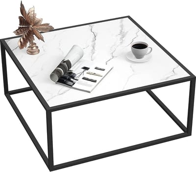 Moderne Witte Salontafel - Kleine Vierkante Tafel voor Woonkamer en Kantoor