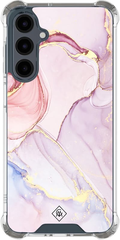 Casimoda® hoesje - Geschikt voor Samsung Galaxy A17 - Marmer roze paars - Shockproof case - Extra sterk - TPU/polycarbonaat - Paars, Transparant