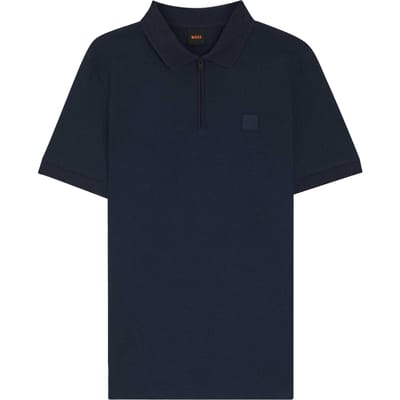 Boss Heren Regular Poloshirt met Korte Mouwen (Blauw)