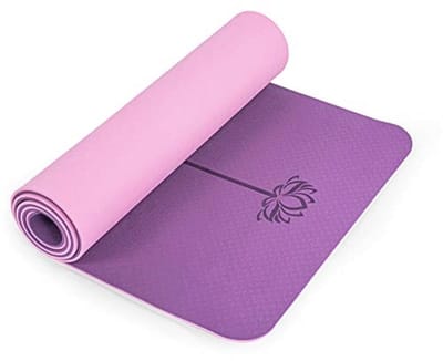 Antislip Yogamat voor Fitness en Pilates - Milieuvriendelijk en Scheurvast - 1/4 Inch Dikke Oefenmat met Draagdoek en Opbergtas