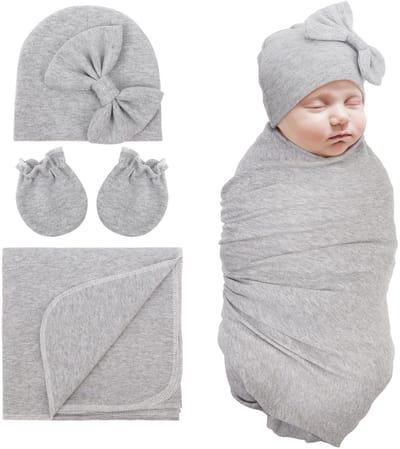 Dailygoods- Swaddle Dekentje - Comfortabele Stof - Inbakerdoek - Babywanten - Ziekenhuisuitzet - Vintage Gebloemd Design - Inbakerdeken