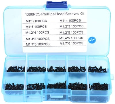 Dailygoods - Zelftappende Schroeven Assortiment - 1000 Stuks - Roestvrijstaal - Zelfborende Schroef Bouten - Ideaal voor Elektronische Toepassingen