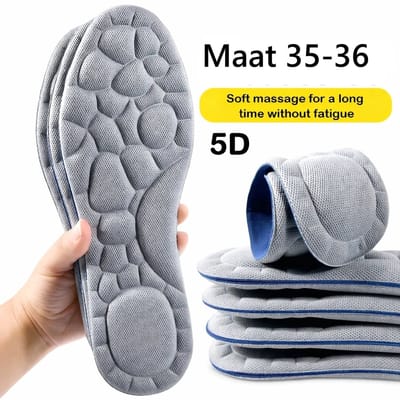 5D Nano Inlegzolen I Foam Zolen I Inlegzolen Voor Pijnonderdrukking I Inlegzooltjes I Sport Zolen I Zweetabsorberend I Schoen Zooltjes I Maat 35 - 36