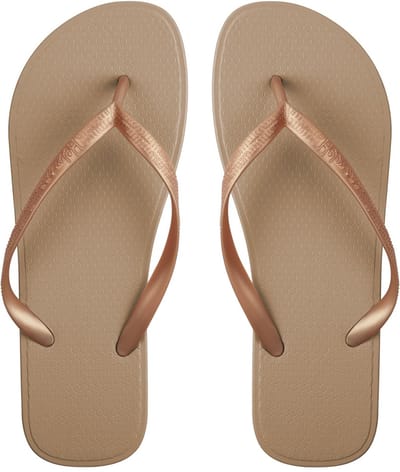 Aomig Teenslippers, slippers voor dames en heren, antislip, voor op reis, strand, vakantie, sportschool, douche, zomer, sport, zwembad (koper-40)