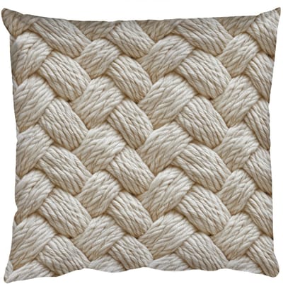 Sierkussens - Kussentjes Woonkamer - 50x50 cm - Touw - Gebreid - Beige