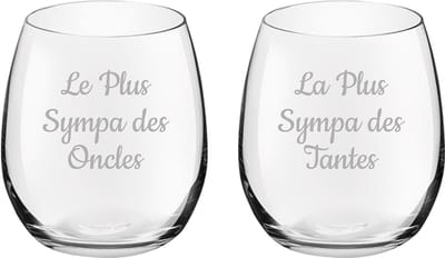 Drinkglas gegraveerd - 39cl - Le Plus Sympa des Oncles & La Plus Sympa des Tantes