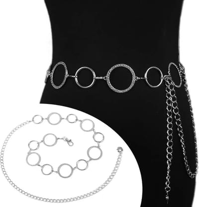 WiseGoods Luxe Tailleriem Dames - Rond Design Damesriem - Riem Vrouw - Riemen Vrouwen - Dameskleding - Kleding Accessoires Zilver
