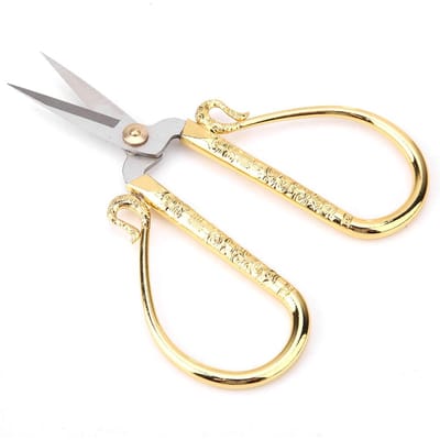 Roestvrijstalen Kruissteek Schaar Vintage Naaischaar Borduurwerkgereedschap (Goud) beige