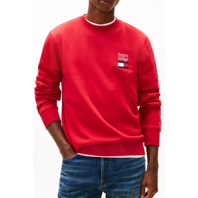 Tommy Hilfiger Tommy Embro Flag Sweatshirt Medium Red Taglia: M | Maglioni a maglia Outlet | Uomo | Rosso
