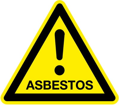 Waarschuwingssticker asbestos 100 mm