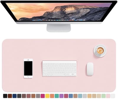 Bureauonderlegger van PU-leer, XL-bureaumat, extra grote muismat, waterdichte bureaubladbeschermer, ultradun, antislip , grote laptop-/toetsenbordmat, 75 x 37 cm, roze