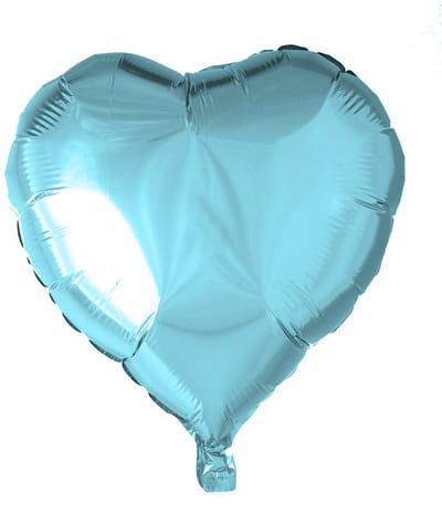 Folieballon 18'' Hartvormig Licht Blauw ( IJS ) - Feest Folie Ballon Helium Versiering Decoratie Hart Hartje Ballonnen