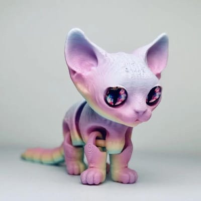 3D Geprinte Siamees Kat Beweegbare Gewrichten Fidget Speelgoed Stressverlichting Decompressie Bureau Ornament Kind Figuur Speelgoed voor Volwassenen Kinderen Cadeau 12cm
