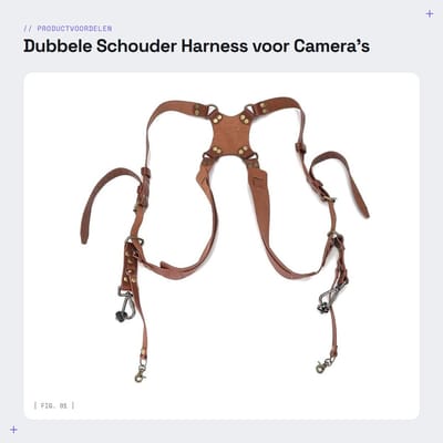 Dailygoods- Camerariem Dubbel - Verstelbare Schouderriem - Lederen Camera Riem - Duurzaam en Lichtgewicht - Geschikt voor DSLR Camera's - Met Twee Gespclips - Camera Strap
