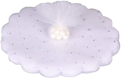 Dailygoody - 60 Ronde Sluiers in Bloemenvorm - Transparante Organza - Perfect voor Bruiloft en Doop - Diameter 24 cm - Zakjes voor Snoep - Set van 60 ..