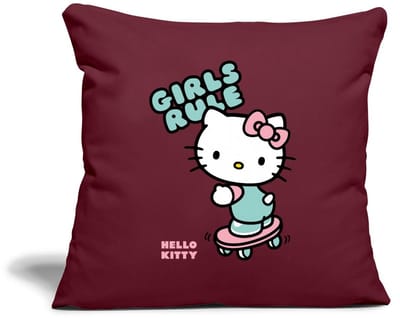 Hello Kitty Op Een Skateboard Met Girls Rules Sierkussenhoes, 45 x 45 cm