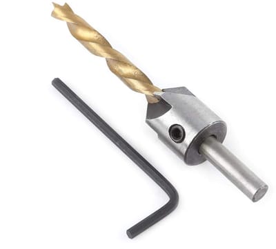 Set van Sinker Drills voor Houtbewerking, Boor- en Reamer Gereedschap voor DIY Projecten, Inclusief Allen Wrench, Geschikt voor Plastic en Hout, Maten 3mm - 10mm