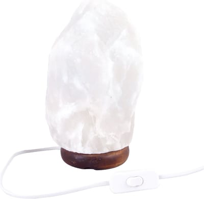 Zoutlamp Wit 6-8kg - Witte Zoutsteen Lamp van zout uit Dode Zee - ca.32x17cm