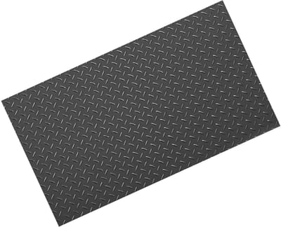 Garagevloerrol, 1,2 X 2,13 m PVC-Vloermat, 2,2 mm Dikke Diamantplaatbeschermer met Dubbelzijdige Tape, Antislip en Gemakkelijk te Reinigen Oppervlak voor Magazijnen, Sportscholen, Aanhangwagens, Zwart