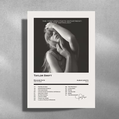 Taylor Swift - The Tortured Poets Department: The Anthology - Metalen Poster 30x40cm - album cover