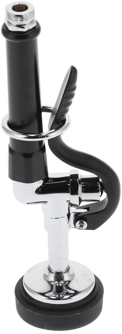 Dailygoods- Sproeikop Commerciële Kraansproeier - 304 Roestvrij Staal - Handheld Vaatwasser Accessoires - Zwart/Zilver - 26,4x6,7cm - Geschikt voor Keuken/Bars