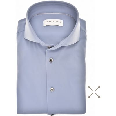 John Miller Overhemd Plain Hyperstretch Comfort Shirt Denim Blue / male