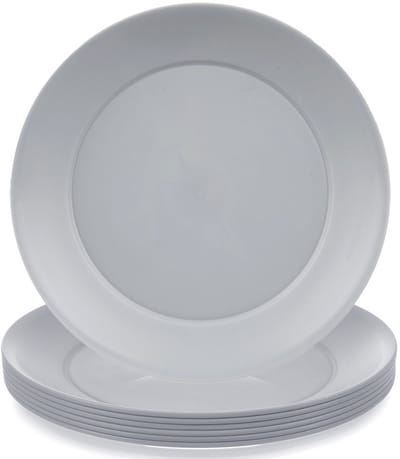 Dinerborden Plastic Grijs 23,5 cm 6 stuks - Set - Borden - Bord