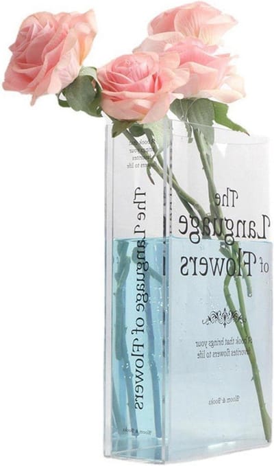 Boeken Vaas - Decoratie Boek - Bloemen Schikken - Handgemaakt Ontwerp - 79x63x18 inch - Transparant