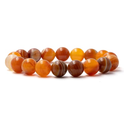 Bixorp Gems Carneool Edelstenen Armband - 10mm / 18cm - Gepolijste Edelsteen Kralenarmband