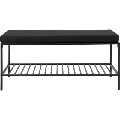 Bank met kussen en plank met zwarte poten House Nordic Vita