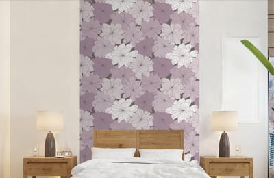 Behang - Fotobehang Patroon - Bloemen - Minimalisme - Breedte 150 cm x hoogte 240 cm