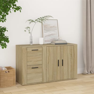 vidaXL - Dressoir - 100x33x59,5 - cm - bewerkt - hout - sonoma - eikenkleurig