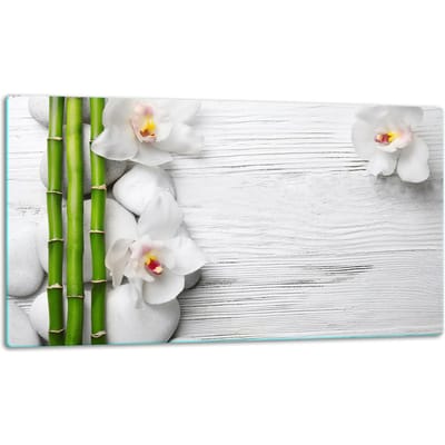 TMK ArtDeko Serie - Glazen Snijplank - Inductiekookplaat - 52x30cm - Kleurig Bloemenmotief