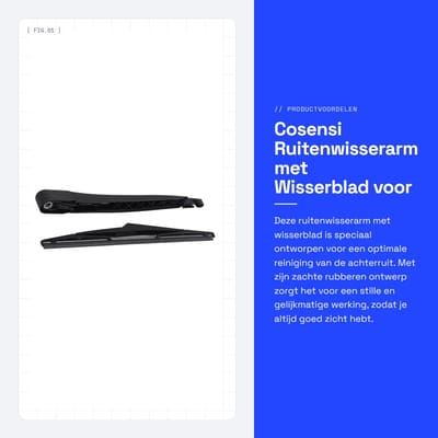 Dailygoods- Ruitenwisserarm Achter - Wisserblad - Zacht Rubber - Corrosiebestendig - Eenvoudig te Installeren - Perfecte Pasvorm - Ruitenwisser