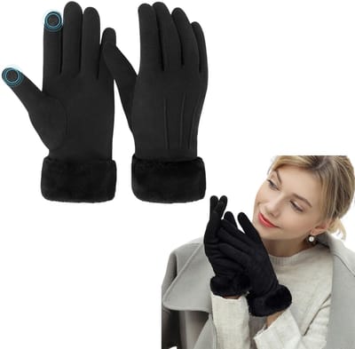Dailygoods- Touchscreen Handschoenen - Warme Suède - Dames - Fleece Gevoerd - Winterhandschoenen - Comfortabel - Geschikt voor Buitensporten