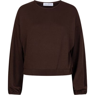 Lofty Manner T-shirt Top Amala Qh03 212 Dark Brown Dames Maat - L