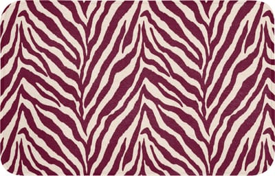 Badmat 80x50 cm - Antislip - Zebra - Motief - Bordeaux - Rood - Badmatten voor badkamer - Badkamermat - Douchemat - Badkamer mat