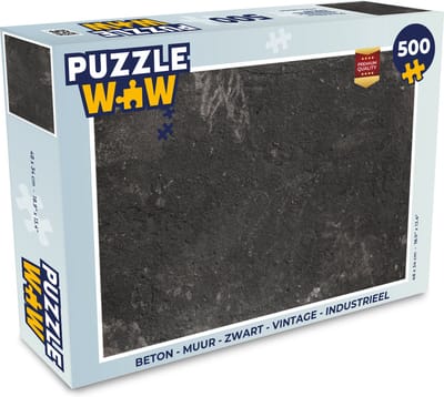 Puzzel Beton - Muur - Zwart - Vintage - Industrieel - Legpuzzel - Puzzel 500 stukjes