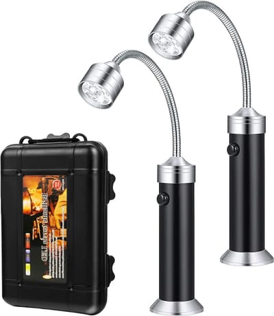 LED Grill Lamp Set met Magnetische Bevestiging - Flexibele Verlichting voor Buiten, BBQ, Kamperen en Feestjes - Batterij Aangedreven met 360° Rotatie