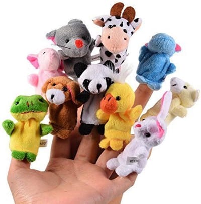 Gelukspoppetjes - Vinger Puppets - Pluche - 10 Verschillende Dieren - Veilig en Comfortabel - Voor Kinderen