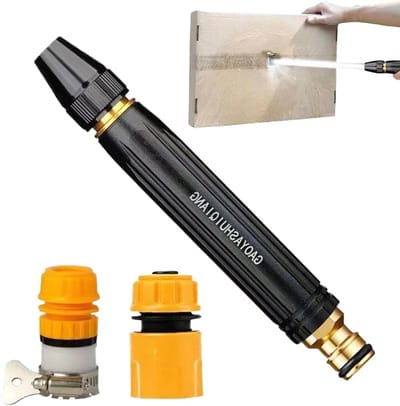 Hogedruk Tuinslang Sproeier - Handsproeier Sproeikop - Auto's Wassen - Ergonomisch Handvat - 17 x 12 x 5 cm - Grijs
