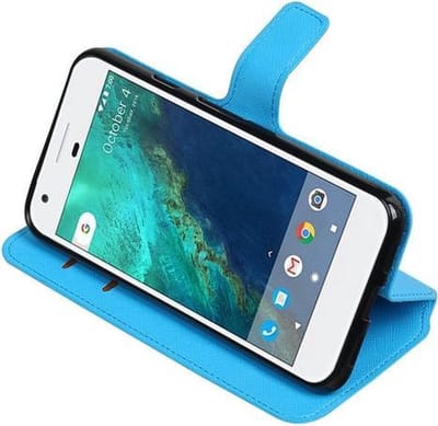 Blauw Google Pixel TPU wallet case booktype hoesje HM Book