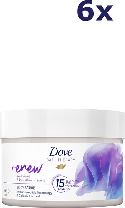 6x Dove Body Scrub - 295ml Renew pink violet