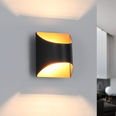 NETTLIFE Wandlamp G9 - Zwart Goud - Up and Down Design - Vintage Trapverlichting - Binnen Keramische Wandverlichting - voor Gang | Slaapkamer | Woonkamer | Kinderkamer - Zonder Lamp