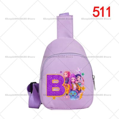 KPop Demon Hunters Borsttas voor Meisjes Anime Cartoon 26letters stof Schoudertas Studenten Mini Draagbare Crossbody Tas Duurzame Cadeaus gray