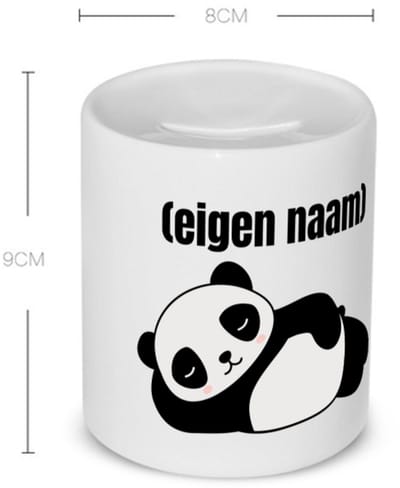 Akyol - liggende panda met eigen naam Spaarpot - Panda - panda liefhebbers - iemand die houdt van panda's - verjaardag - cadeau - kado - 350 ML inhoud