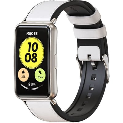 Huawei Watch Fit New leren hybrid bandje (wit)