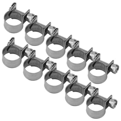 Dailygoods- Slangklemmen Assortiment 10 Stuks - Roestvrij Stalen Klemmen - Brandstofslang Klemmen - Duurzaam - 11-13mm - Gepolijste Afwerking - Pijpklemmen